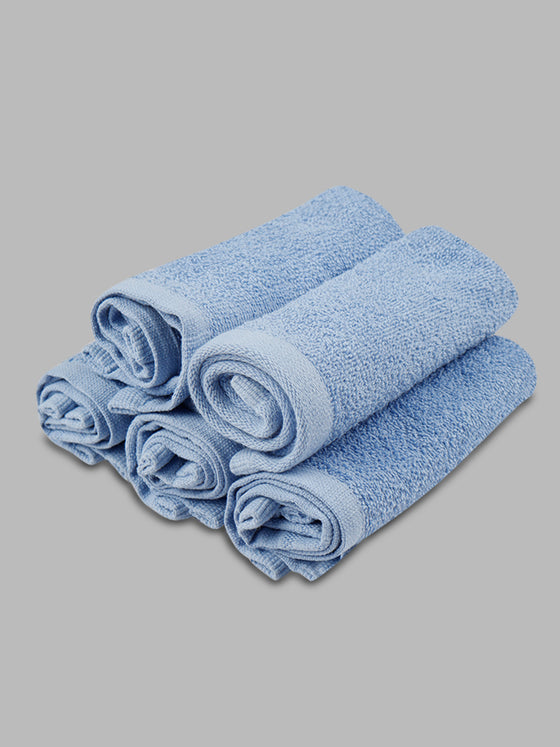 Premium Soft & Absorbent Blue Terry Face Towel FC3 ( Pack of 5 )