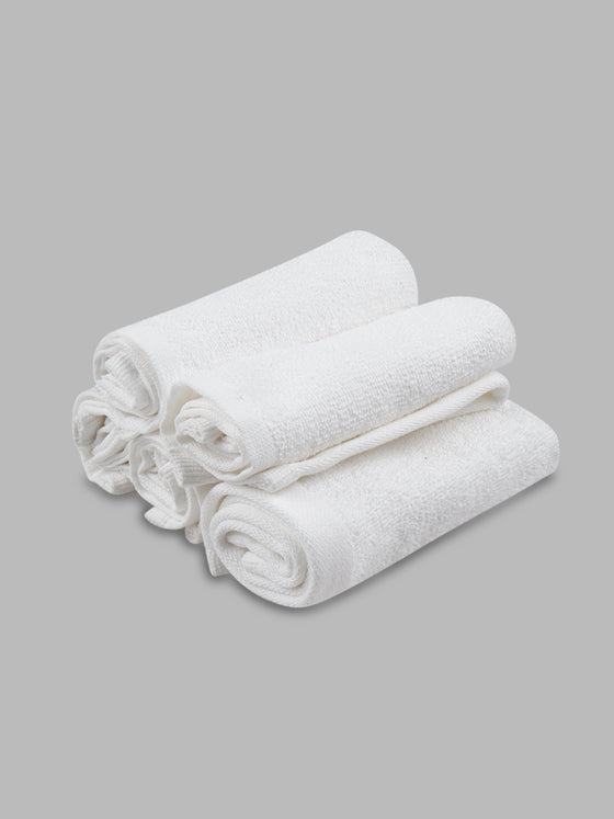 Premium Soft & Absorbent White Terry Face Towel ( Pack of 5 )