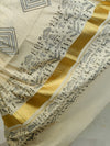 Womens Kerala Tissue Printed Gold Jari Border Saree OKS33 Onam Collection