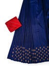 Semi Tussar Flower Embroidery Navy Colour Saree ST82