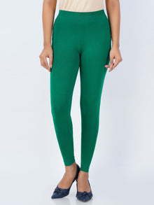  Ankle Fit Spandex Stretchable Leggings D Green