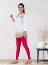 Ankle Fit Cotton with Spandex Stretchable Leggings Pink