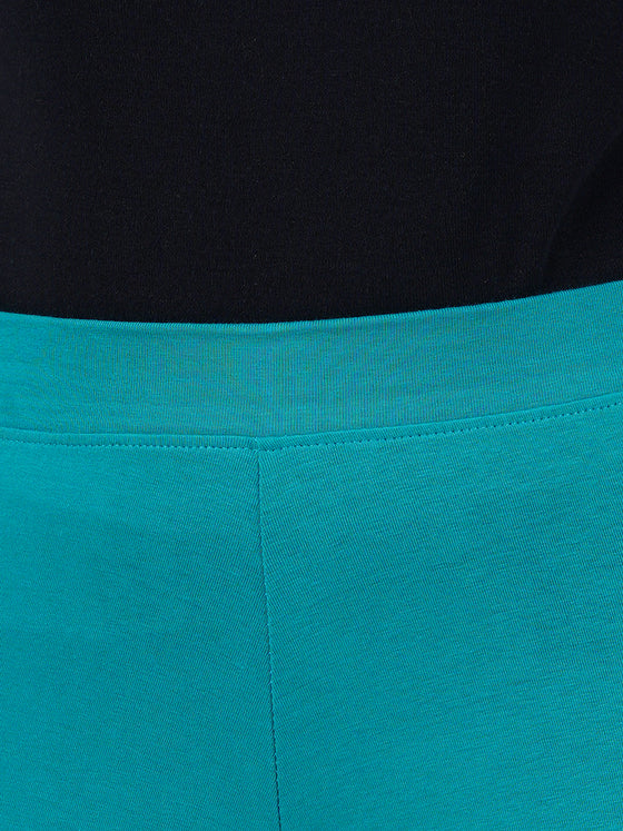 Ankle Fit Spandex Stretchable Leggings Teal Green